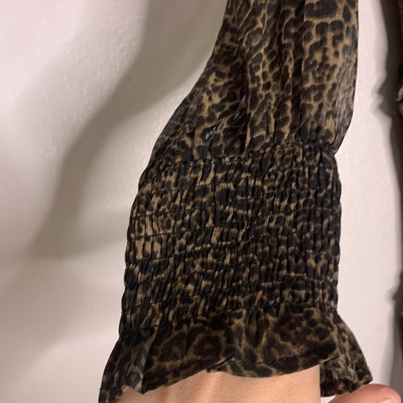 Walter Baker long sleeve A-line flowy mini dress animal print large new w tag Lg - Picture 3 of 5